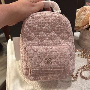 Chanel (GWP/Novelty) Light Pink Tweed Backpack